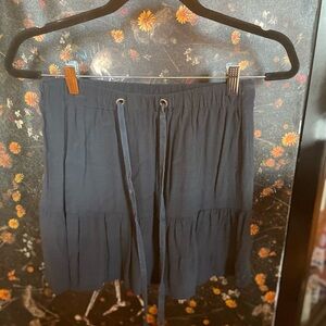 Chic Black Skirt with Drawstring